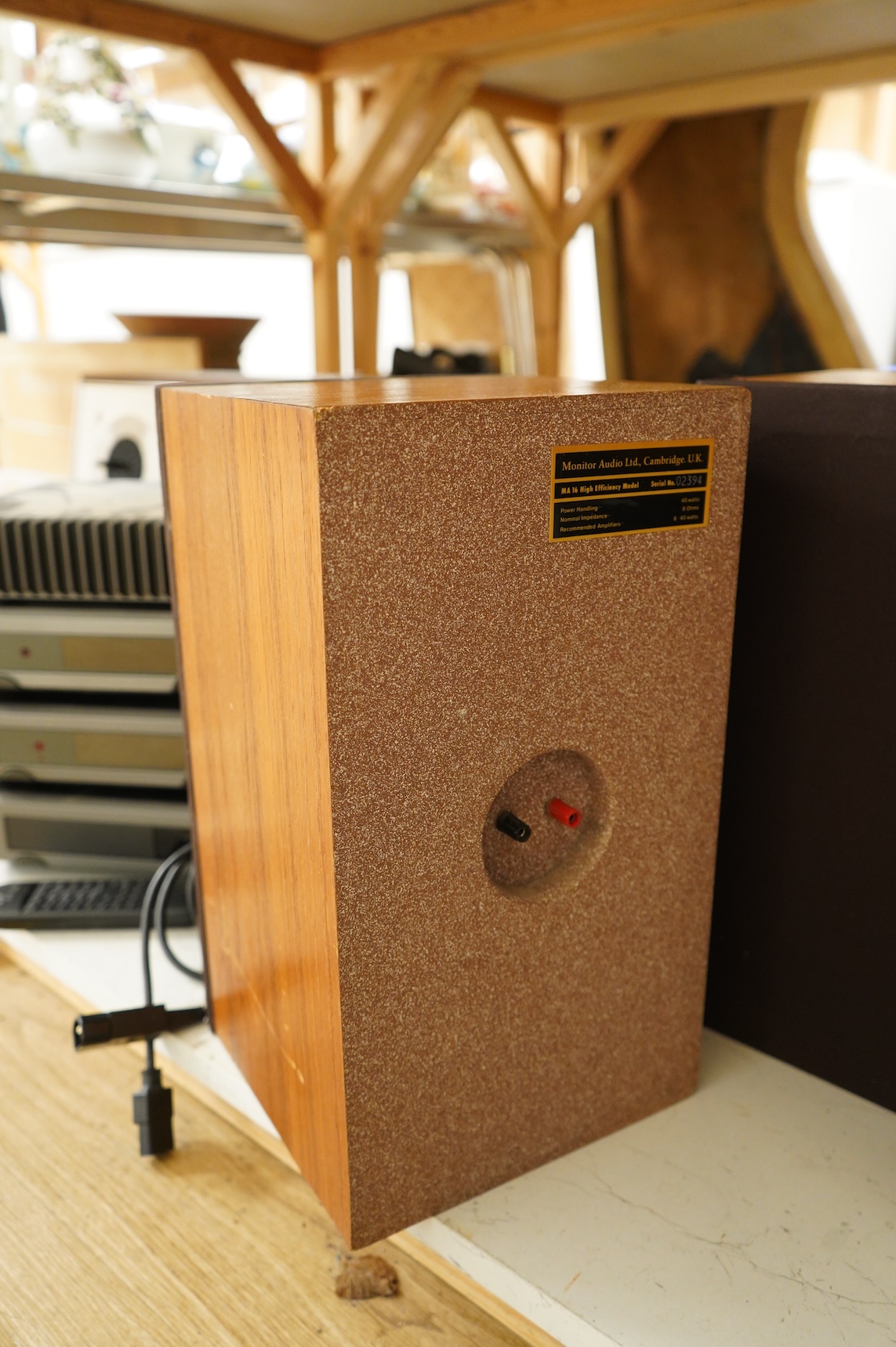 Four Quad Electroacoustics Ltd. stereo separates; a Quad 306 Power Amplifier, serial no. Q024306, a Quad 66 Preamplifier, a Quad 67 CD Player with remote control and a Quad 66 FM Tuner